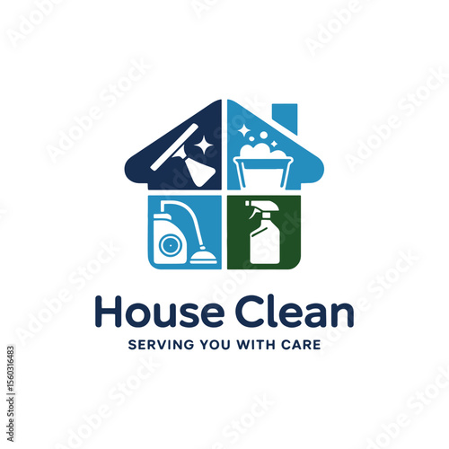 Unique house cleaning service logo Modern and minimalist vector and abstract logo