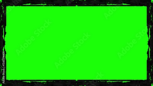 grunge black border on green screen video
