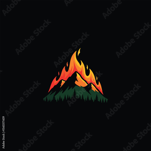 camp fire in the mountains