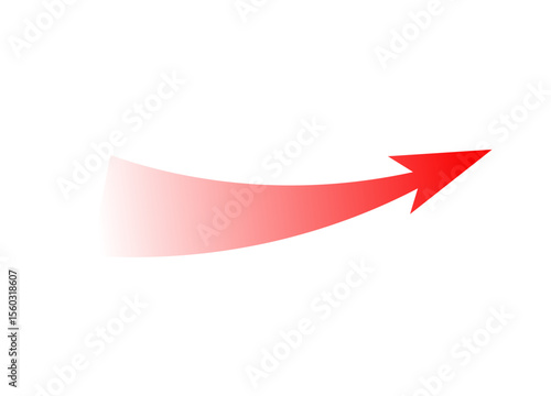 A bright red arrow curves upwards, symbolizing motion and strategic attack with a bold, sharp tip.