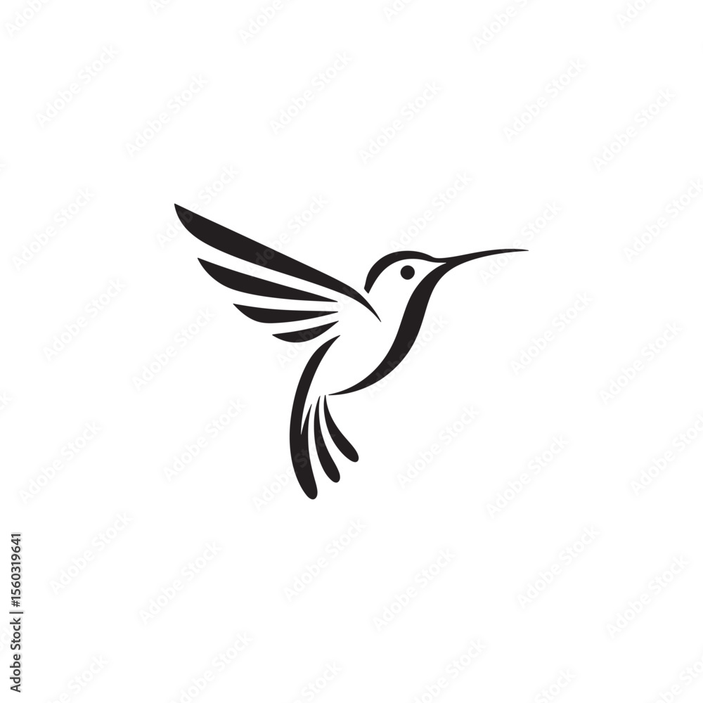 Obraz premium Unique humming bird logo Modern and minimalist vector and abstract logo