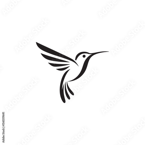 Unique humming bird logo Modern and minimalist vector and abstract logo