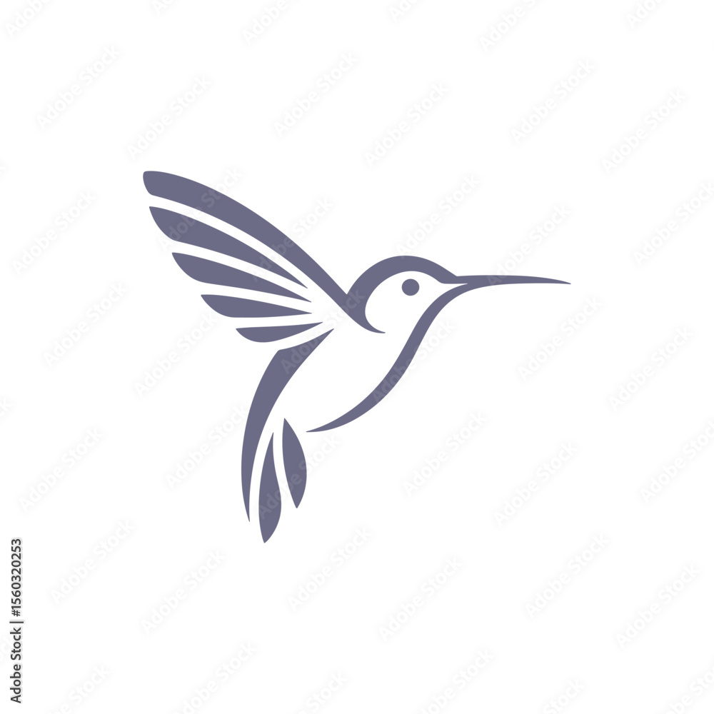 Obraz premium Unique humming bird logo Modern and minimalist vector and abstract logo
