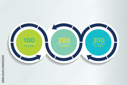 Infographic design with 3 options arrow circles .Infographic Element.