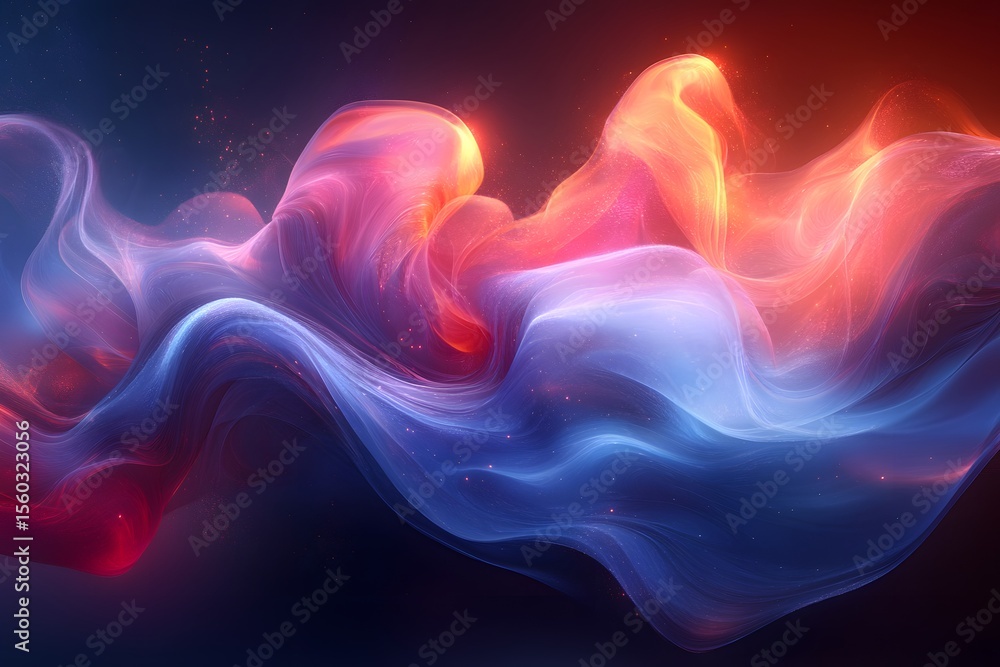 Obraz premium Abstract Flowing Colors in Motion with Vibrant Red and Blue Gradient Swirls