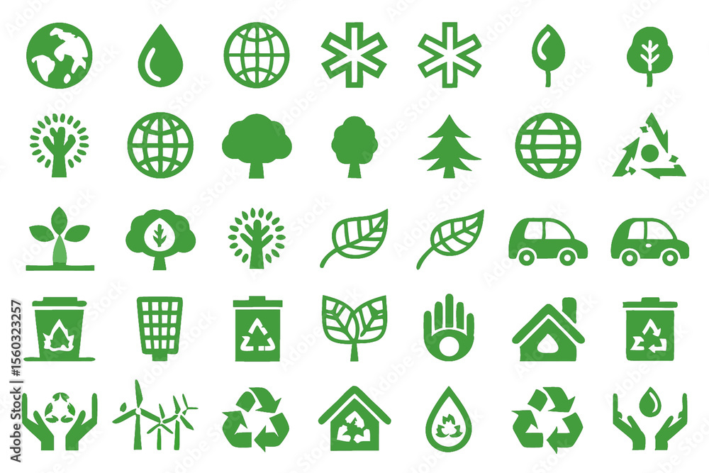 eco icons set, Set of green eco icons, Ecology icons set. Nature, environment, recycle flat icon. eco icons set, Set of green eco icons, Ecology icons set. Nature, environment, recycle flat icon.