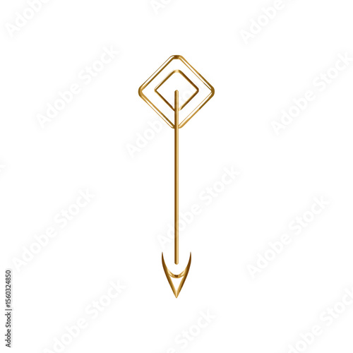 Minimal brooch pin with fashion vibe.