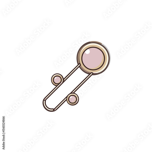 Minimal brooch pin with fashion vibe.