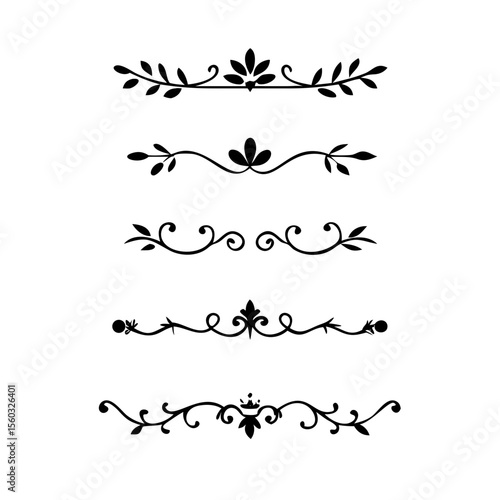 Decorative simple divider. Text dividers retro minimal line separators,  Vector isolated geometric wedding card heart separator elements set. Text dividers. . Hand drawn vector illustration. 
