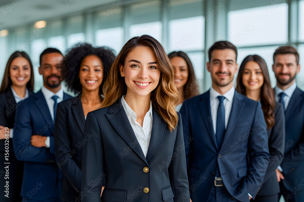 Confident Businesswoman Leading Professional Team Portrait Confident Businesswoman Leading Professional Team Portrait