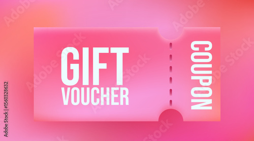 3d colorful coupon or voucher. Gift voucher template. Vector illustration