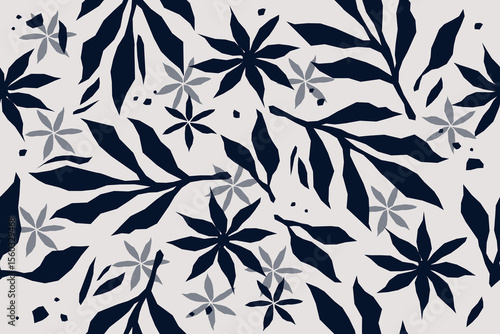 Organic abstract flowers shapes floral pattern. seamless pattern. floral print. botanical background. boho style