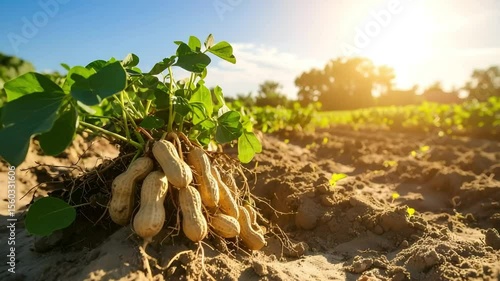 Peanut Plant in a Sunny Field