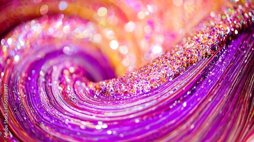 Abstract swirl of vibrant colors and glitter