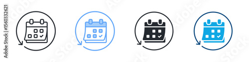 Countdown Icon Set Multiple Style. Designed In Outline, Blue, Glyph, Dual Tone