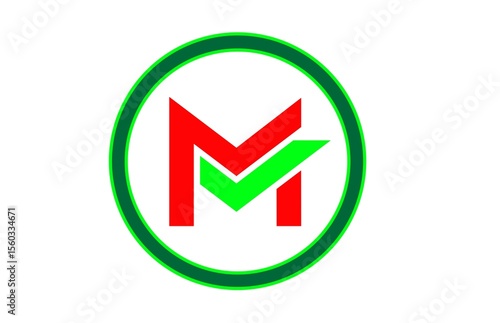 Free Download Logo M and check mark on white background - GFXLoad