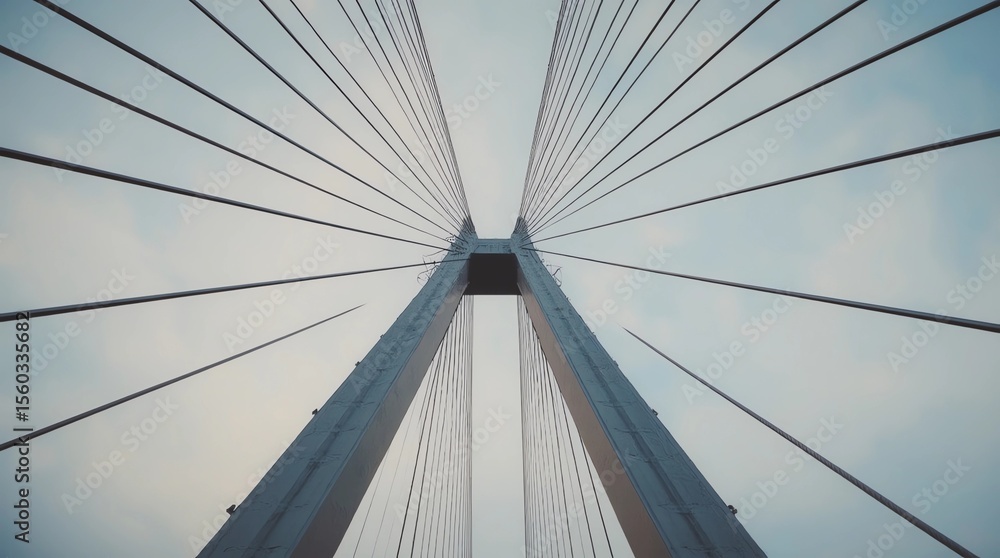 Fototapeta premium the cable stayed bridge closeup