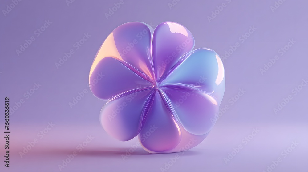 Fototapeta premium Pastel abstract flower on minimalist background