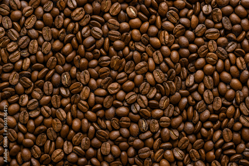 Close-up of Roasted Coffee Beans in High Resolution, Landscape Composition Close-up of Roasted Coffee Beans in High Resolution, Landscape Composition