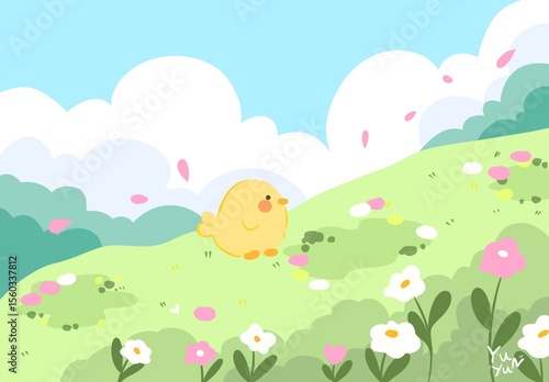 easter eggs in the grass