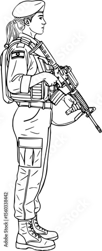 Israel Female Soldier on Duty


