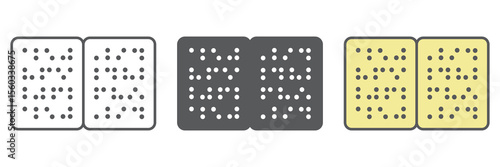 Braille book icon collection, disability and blind, book written in braille sign vector set graphics, editable stroke linear icon, eps 10