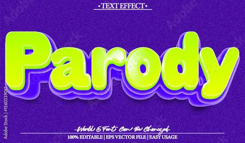 Parody Vector Text Effect Editable Alphabet Fun Entertainment Cartoon Show