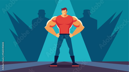 A man taking a stand against the notion that a man must always be strong and stoic.. Vector illustration