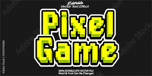 Pixel Game Vector Text Effect Editable Alphabet Game Arcade Play Retro