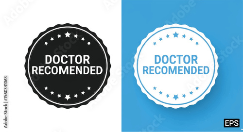 Doctor Recommended seal in black and white variations