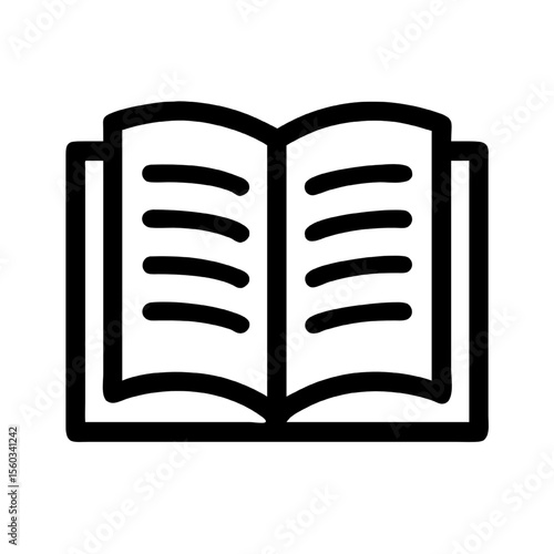 Open Book Icon Vector Illustration of Hardcover Book