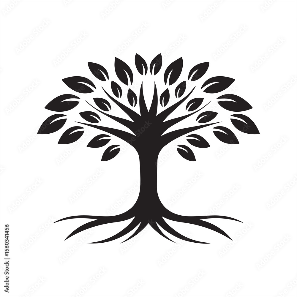 Tree of Life Silhouette Vector Icon Nature Design Tree of Life Silhouette Vector Icon Nature Design