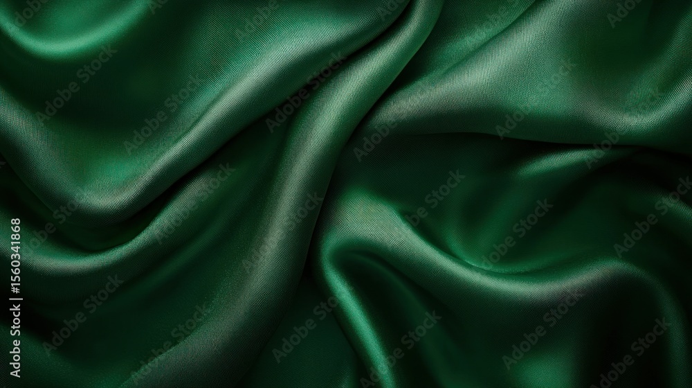 Fototapeta premium Deep Emerald Green Satin Drape
