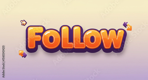 Vibrant Follow Button Design  Modern and Playful Typography for Social Media