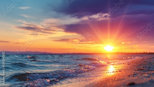 Fototapeta Naklejka Na Ścianę i Meble -  Vibrant sunset over the ocean