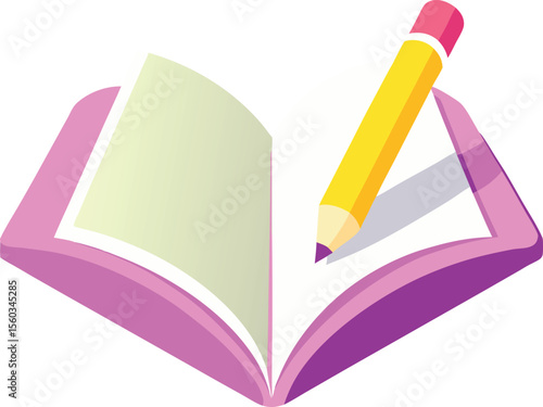 Open notebook with pencil ready for writing