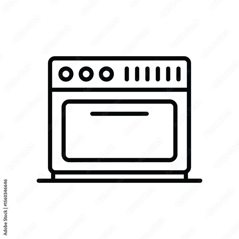 Simple Line Icon of a Built In Oven Simple Line Icon of a Built In Oven