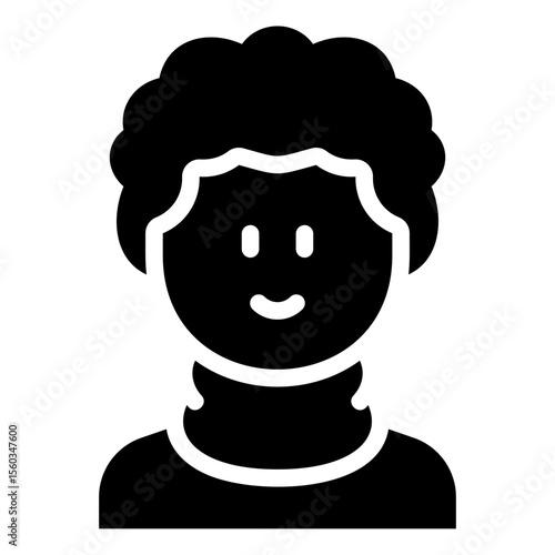 Curly man with turtleneck sweater