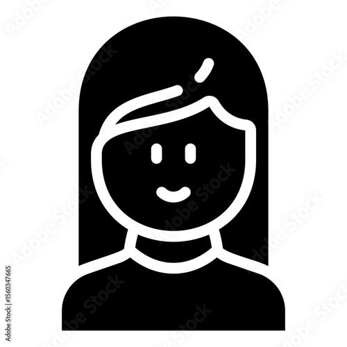 Long hair woman with turtleneck sweater
