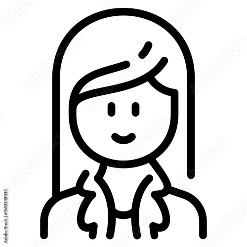 Long hair woman with coat jacket