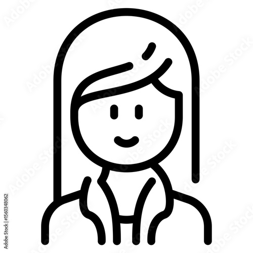 Long hair woman with jacket