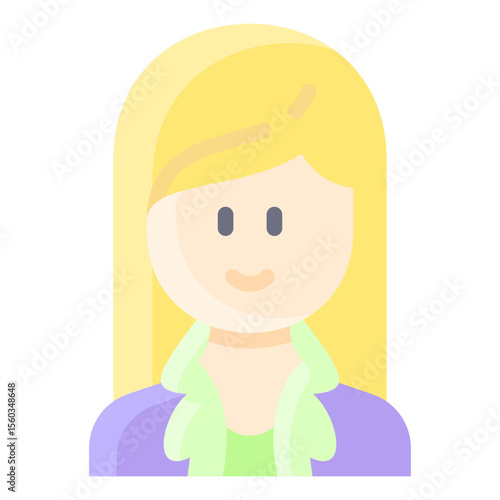 Long hair woman with coat jacket