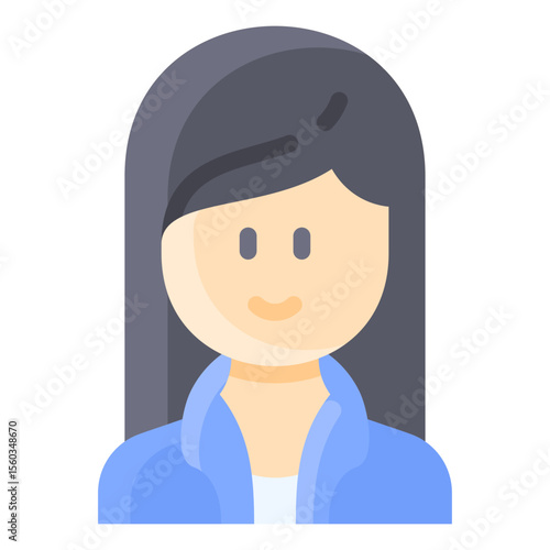 Long hair woman with jacket