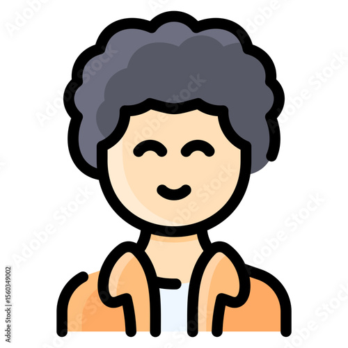 Curly man with blazer