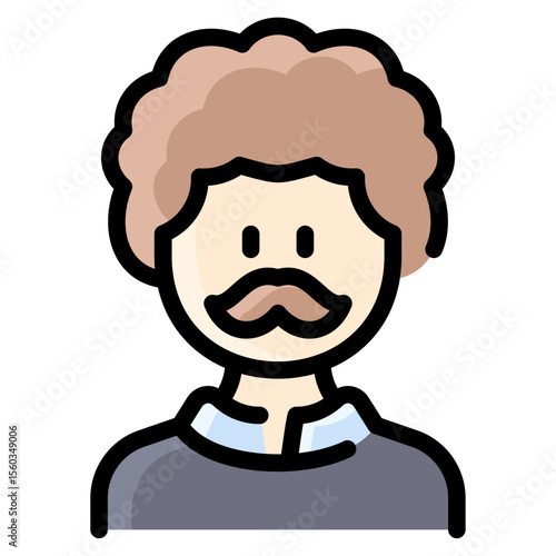 Curly gentleman with pullover sweater