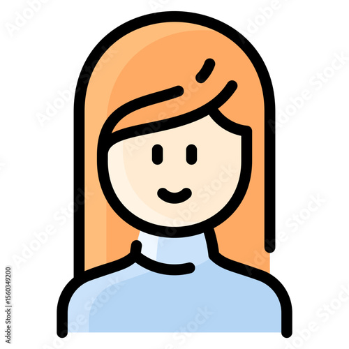 Long hair woman with turtleneck sweater