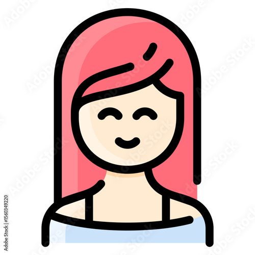 Long hair woman with shoulder sweater