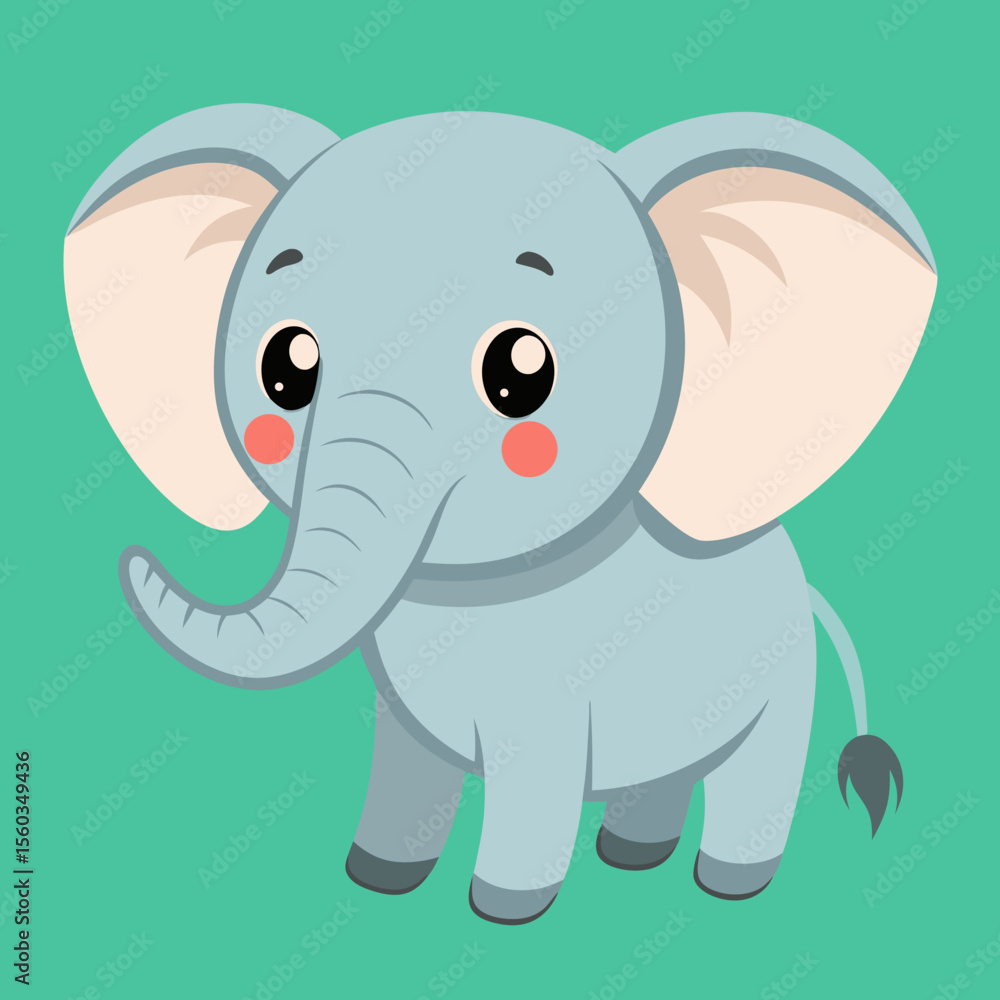 Obraz premium cute baby vector elephant