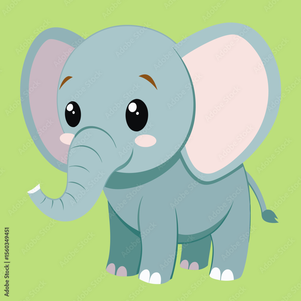 Fototapeta premium cute baby vector elephant