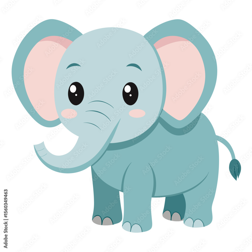 Naklejka premium cute baby vector elephant